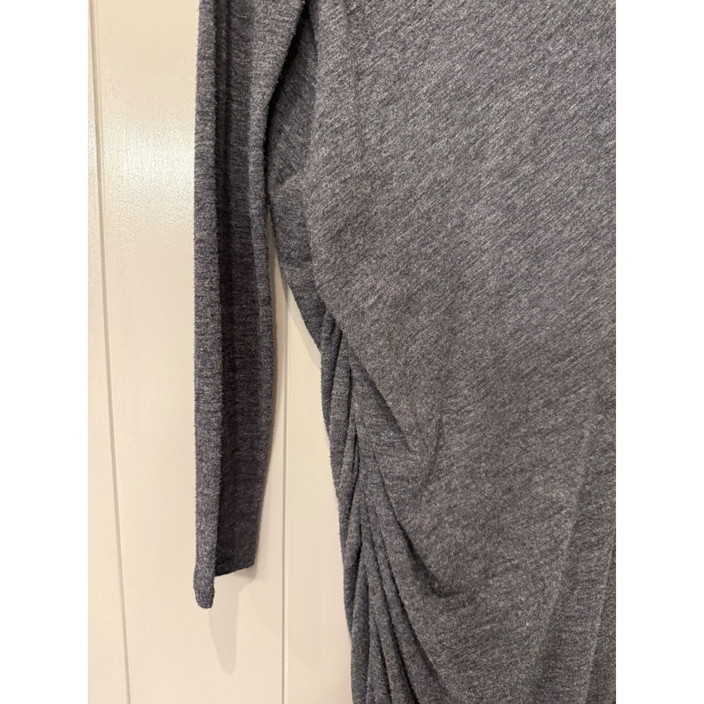 Banana Republic Womens Charcoal Gray Ruched Side Long Sleeve Sheath Dress Size M - Picture 3 of 13